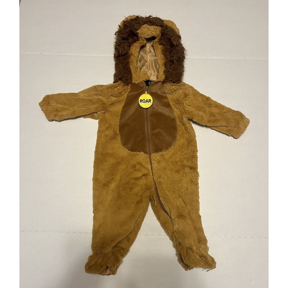 Going Wild Lion Halloween One-si Costume 6-9 Months Hooded Zip Up Roar Tail Mane